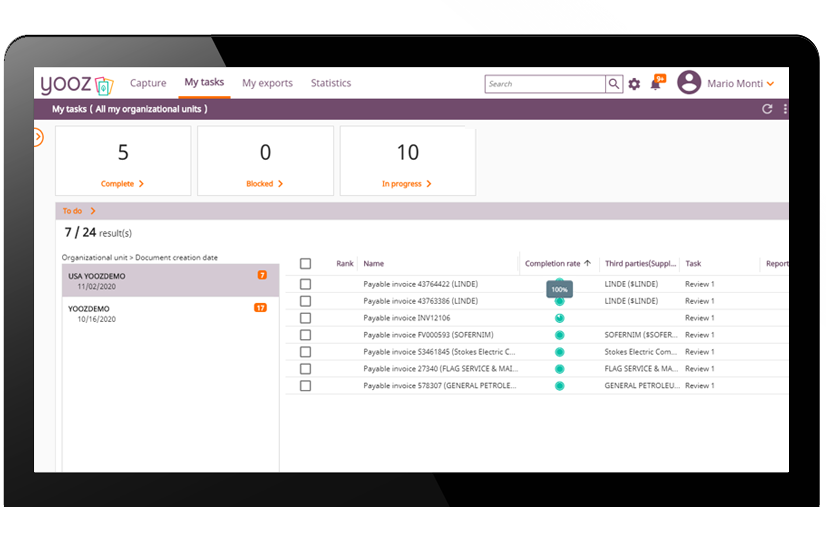 Yooz Task Interface