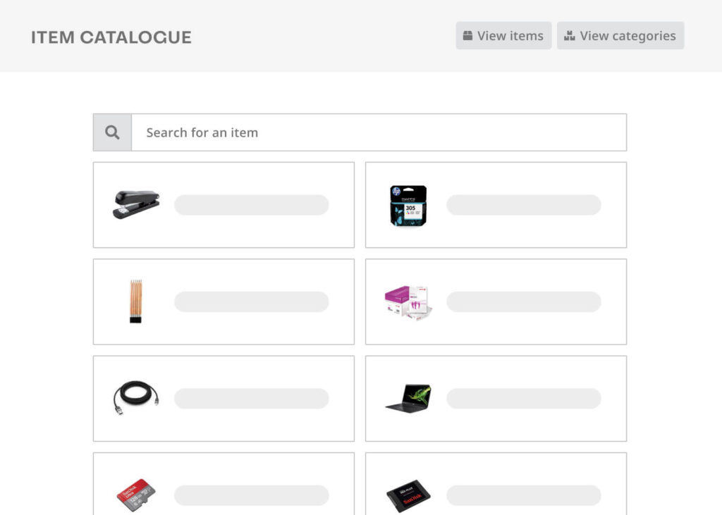 Sysynkt's item catalogue feature